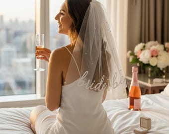 Bride To Be Pearl Veil, Hen Party Accessory, Wedding Veil, Tulle Bow, Hen Weekend, Bachelorette Veil,Hen Party Veil,Bride To Be,Pearl Veil.