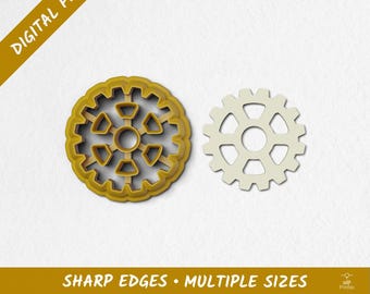 Gear 02 Polymer Clay Cutter | Digital STL Files | 10 Sizes
