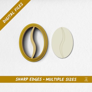 Coffee Bean Polymer Clay Cutter | Digital STL Files | 10 Sizes