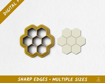 Honeycomb Polymer Clay Cutter | Digital STL Files | 10 Sizes