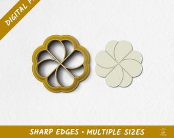 Flower 08 Polymer Clay Cutter | Digital STL Files | 10 Sizes