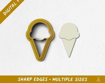 Ice Cream 02 Polymer Clay Cutter | Digital STL Files | 10 Sizes