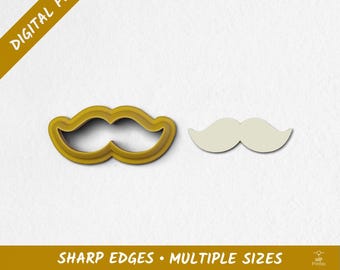 Moustache Polymer Clay Cutter | Digital STL Files | 10 Sizes