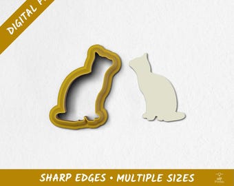 Cat 02 Polymer Clay Cutter | Digital STL Files | 10 Sizes