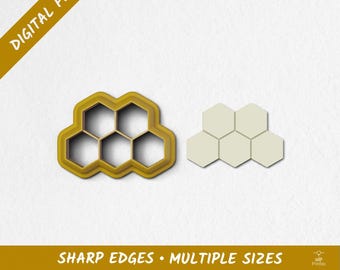 Honeycomb 02 Polymer Clay Cutter | Digital STL Files | 10 Sizes