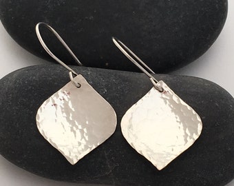 Hammered silver kewpie earrings