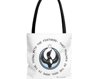 Hope in the Feathers Cotton Tote MN Loon 'Rebel Bird' Emblem