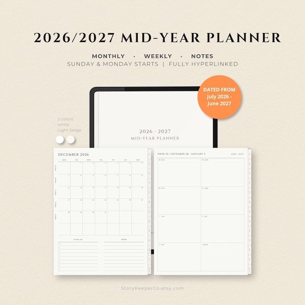 2026 2027 agenda planner - Etsy Portugal