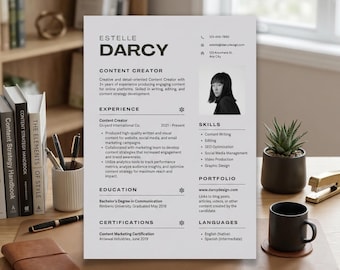 Minimalist Resume Template Canva - Modern Professional CV Design - Post ...