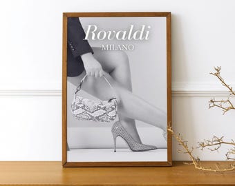 Afdrukbare kunst naaldhakken, zwart-wit modedecor, designer schoenafdruk