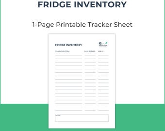 Fridge Inventory Tracker | Refrigerator Food Tracker | Minimalist Kitchen Organisation