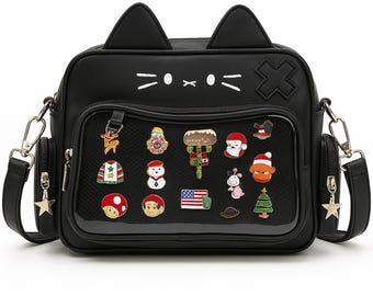 Kawaii Cat Ita Bag Rucksack - Durchsichtige Pin Display Tasche für Anime Fans & Conventions