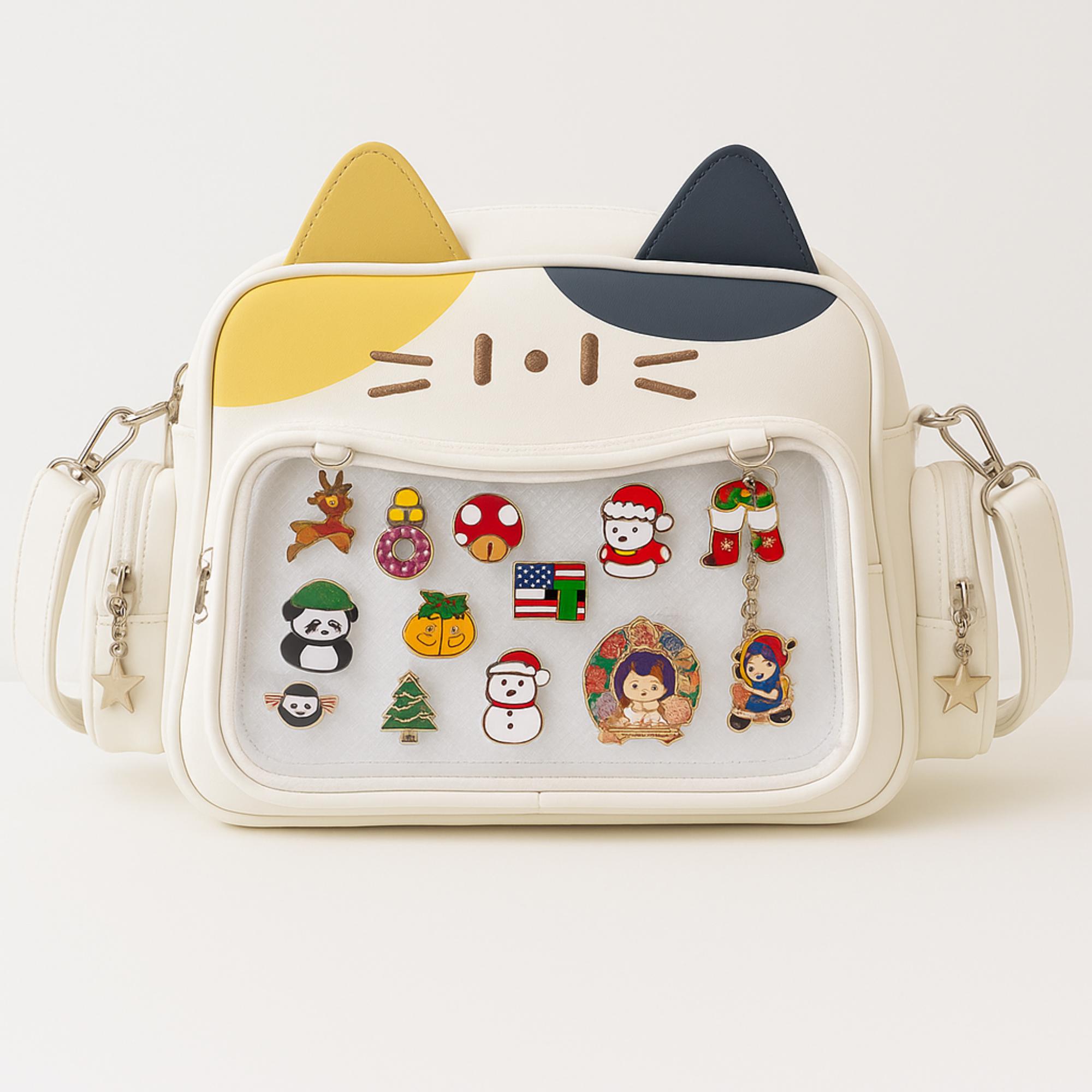 Ita Bag with Clear Window for Pin Display - Kawaii Cat Backpack Purse Amazon.com: ZAROXOXS Kawaii Ita Bag Backpack Crossbody Bag  main image 3