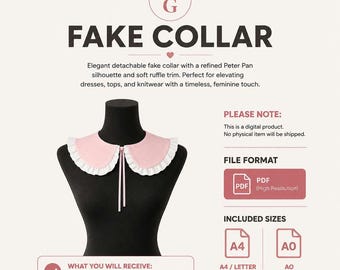 Detachable Peter Pan Collar Sewing Pattern | Elegant Ruffle Trim (PDF Download)