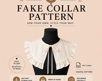 No. 8 Detachable Collar Pattern | PDF Sewing Pattern |A4 Letter