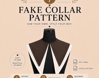 Double Pointed Detachable Collar Pattern | PDF Sewing Pattern |A4 Letter