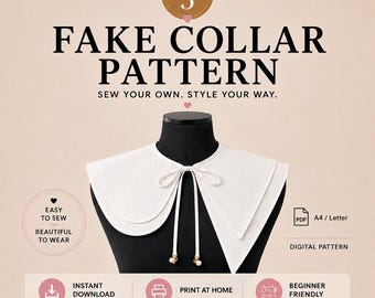 No. 5 Detachable Collar  Pattern | PDF Sewing Pattern |A4 Letter