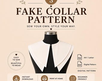 No. 3 Detachable Collar Pattern | PDF Sewing Pattern |A4 Letter