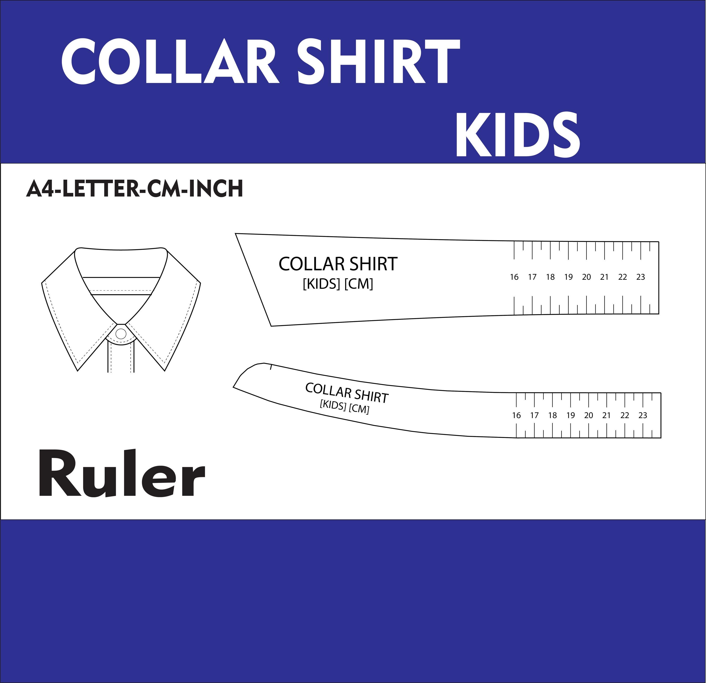 Collar Shirt Ruler for Kids A4 Letter Cm Inch - Etsy