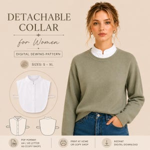 Stand- Up Detachable Collar Pattern | PDF Sewing Pattern |A4 Letter A0