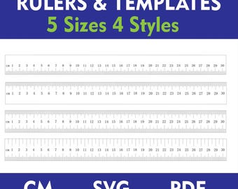 Crafter Rulers and Templates: 5 Sizes, 4 Styles (PDF SVG Bundle)