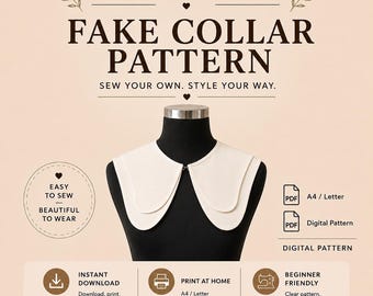 Butterfly Detachable Collar Pattern | PDF Sewing Pattern |A4 Letter