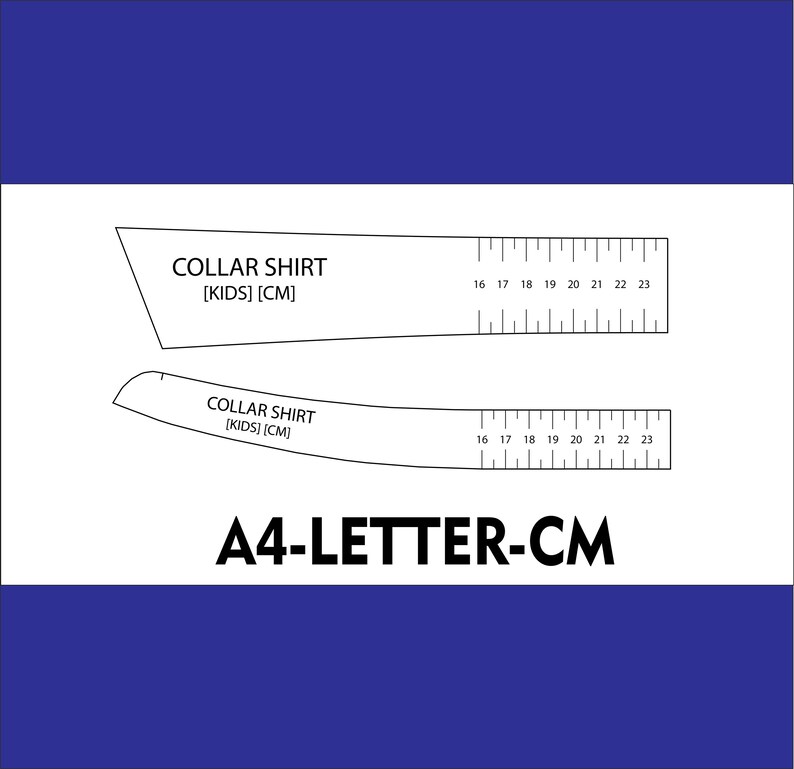 Collar Shirt Ruler for Kids A4 Letter Cm Inch - Etsy