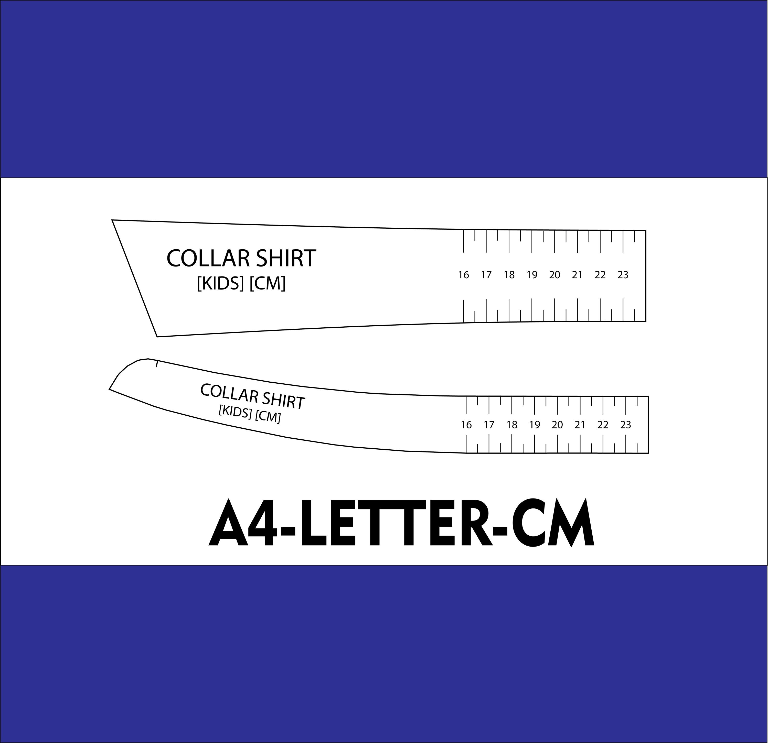 Collar Shirt Ruler for Kids A4 Letter Cm Inch - Etsy