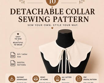 Wavy Detachable Collar Pattern | PDF Sewing Pattern |A4 Letter
