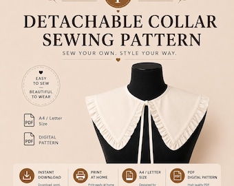 No. 1 Detachable Collar Pattern | PDF Sewing Pattern |A4 Letter