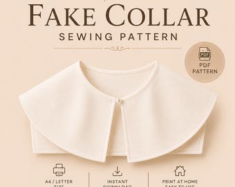 Minimalistisch naaipatroon voor een cape met afneembare kraag en parelknopen (PDF-download)