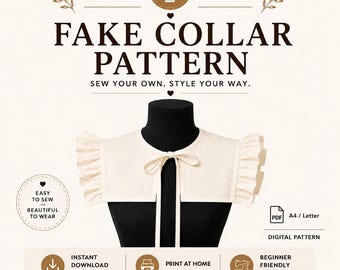 No. 2 Detachable Collar Pattern | PDF Sewing Pattern |A4 Letter