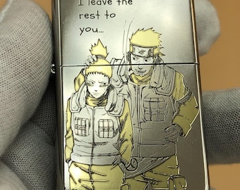 Encendedor Zippo Shikamaru Anime: Grabado láser, detalles en cobre