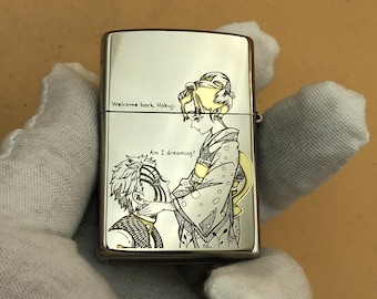 Akaza Anime Zippo Lighter: Deep Laser Engraved Copper Design