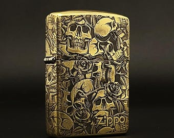 Vintage 1998 Zippo Gold Plated Lighter With Real Mother of Pearl
