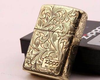 Vintage 1998 Zippo Gold Plated Lighter With Real Mother of Pearl