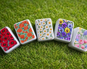 Floral Tiles by Theme  Mahjong Tile Back Stickers