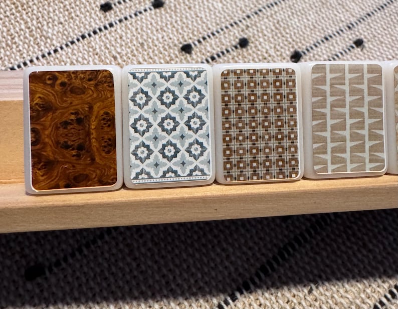 Coastal Casual natuurlijke Mahjong tegel achterkant stickers afbeelding 6