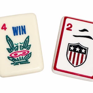 Travel Tiles - Flat Ivory American MahJong Tiles 1x1.5x1/8 - traditional style 8 jokers + 4 blanks + extra flowers. Beginners. image 3