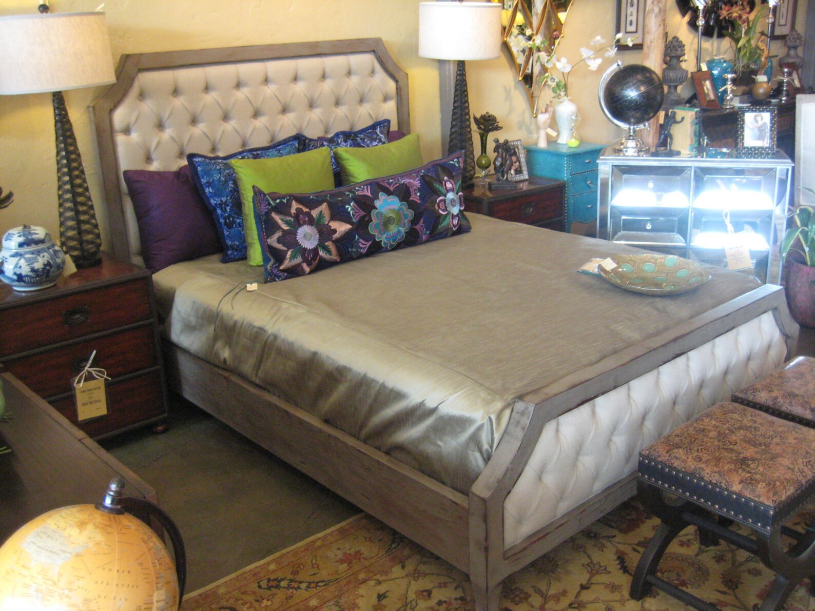 Custom Upholstered Bed in Recycled Douglas Fir Los Angeles Etsy