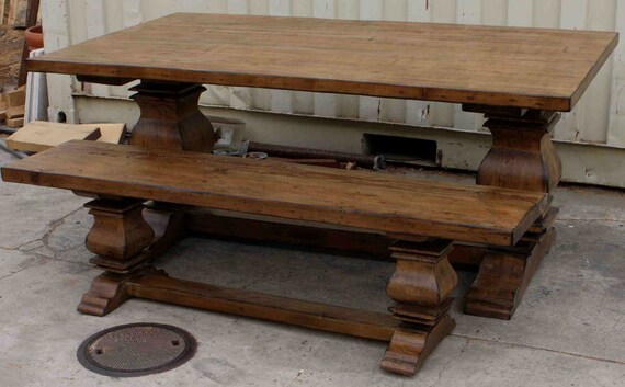 Anaheim Trestle Dining Table And Bench Sold Separately Etsy