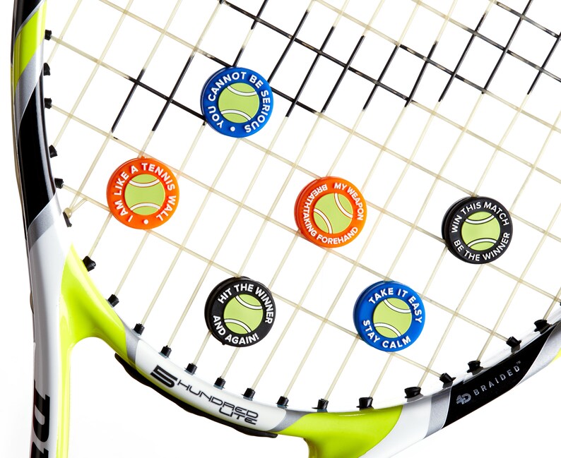 Tennis Vibration Dampener with Mottos Set of 6. Tennis Shock Etsy