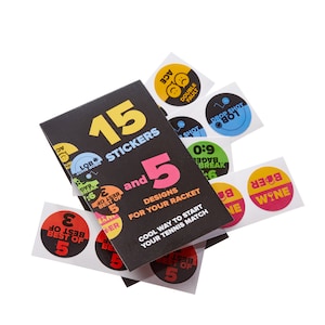Fun Stickers for Tennis Rackets. Win the Advantage of Serving First. Excellent Gift for Every Player