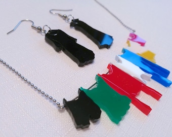 Necklace - laundry hanging on clothesline and earrings. Best, funny and sexy gift for tweenie