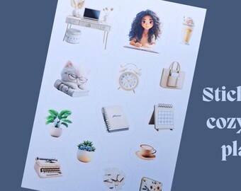 Sticker cozy budget planning // Stickerbogen für Planner, bullet journal, Planner girl, Budgetplaner, Journal Aufkleber