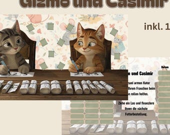 Gizmo und Casimir - Losechallenge - passend für A6 Binder, sparen mit der Umschlagmethode