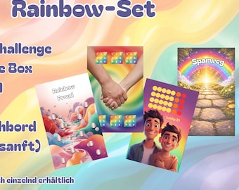 Rainbow Serie einzelnd oder als Set (Set inkl. gratis Dashboard) - Einheftchallenges passend für A6 Binder