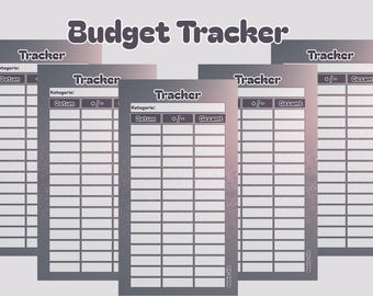 Budget Tracker lilagrau 5er oder 10er Set - passend für A6 Binder, sparen mit der Umschlagmethode