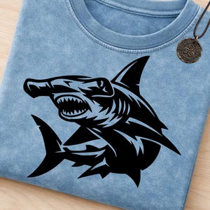 Hammerhead Shark SVG PNG, Shark Decal-fil, Cricut Cut-fil, Marine Predator Design, Vinyl Stencil-fil