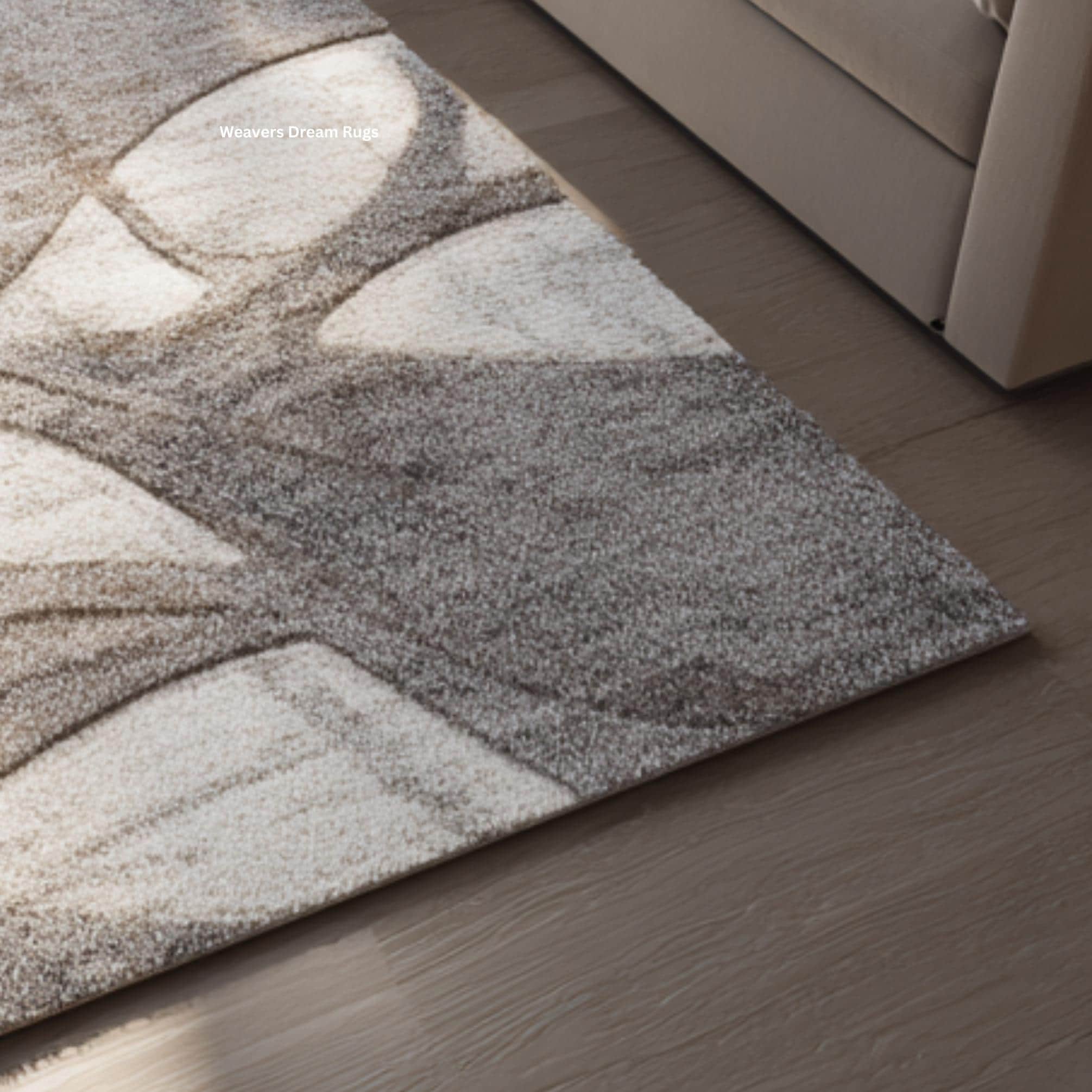 Abstract Neutral Area Rug for Modern Living Room | Cream & Gray for ...